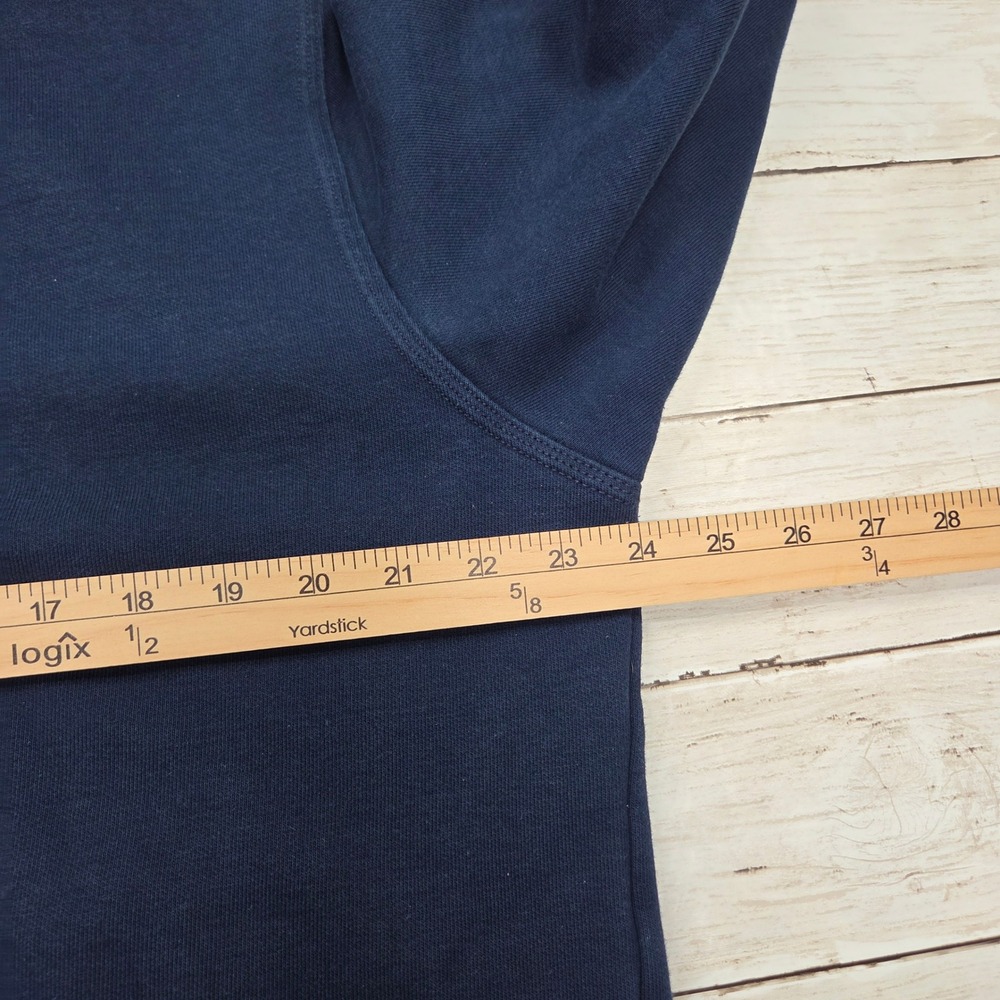 Adidas Originals Trefoil Hoodie Pullover Men Large Navy Blue Embroidered Logo - Picture 6 of 8
